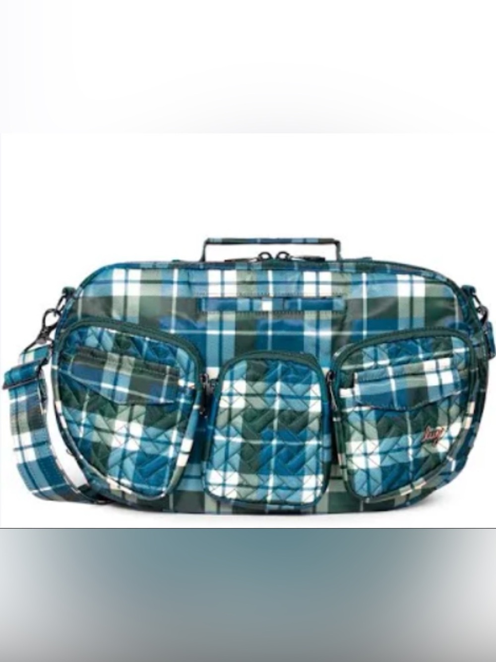 LUG Railcar Crossbody Bag Navy Plaid